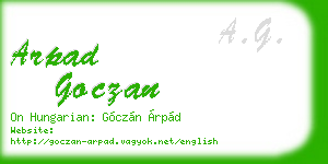 arpad goczan business card