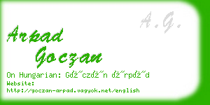 arpad goczan business card